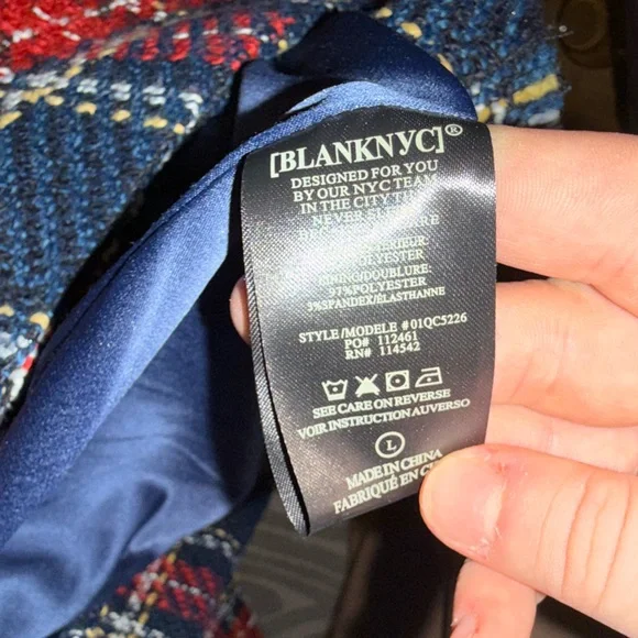 BlankNYC Red and Blue Prep School Plaid Blazer - Picture 5 of 6